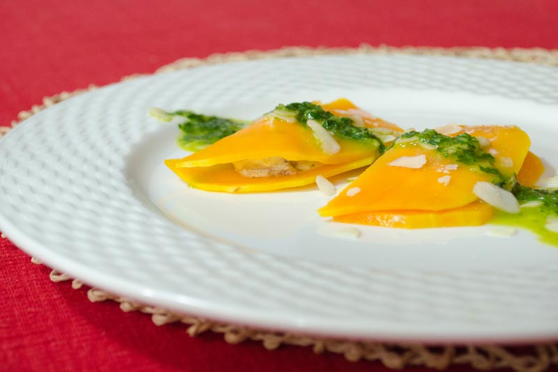 Receta de ravioli con calabaza